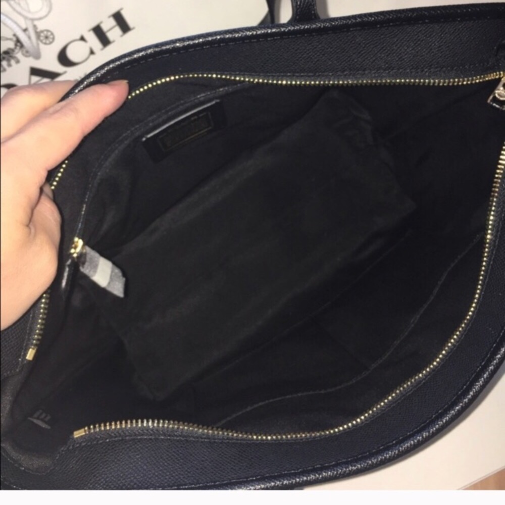 🌷coach city zip tote/black/shoulder bag/leather - Picture 4 of 8